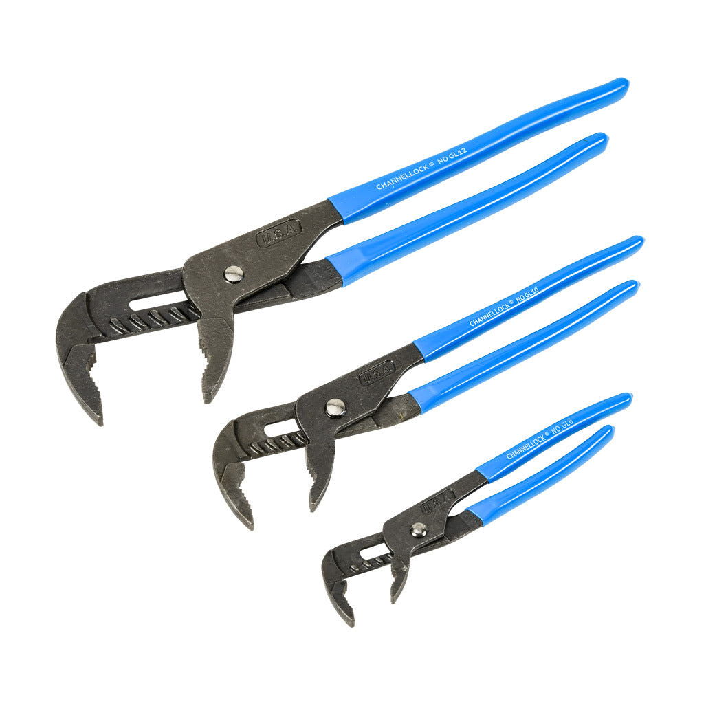 CHANNELLOCK GRIPLOCK pliers set, tongue and groove, 3 pieces.-GLS-3
