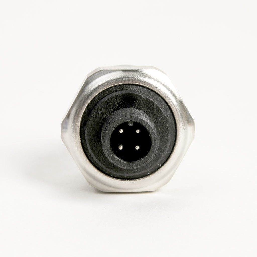 AchieVe pressure transmitter, 0 to 15 psig range, +/- 1% accuracy, stainless steel sensing element, 4-20 mA analog output, 1/4in male NPT process connection, 9-32 VDC operating voltage, 4-pin M12 quick-disconnect.-LPPT25-20-0015H