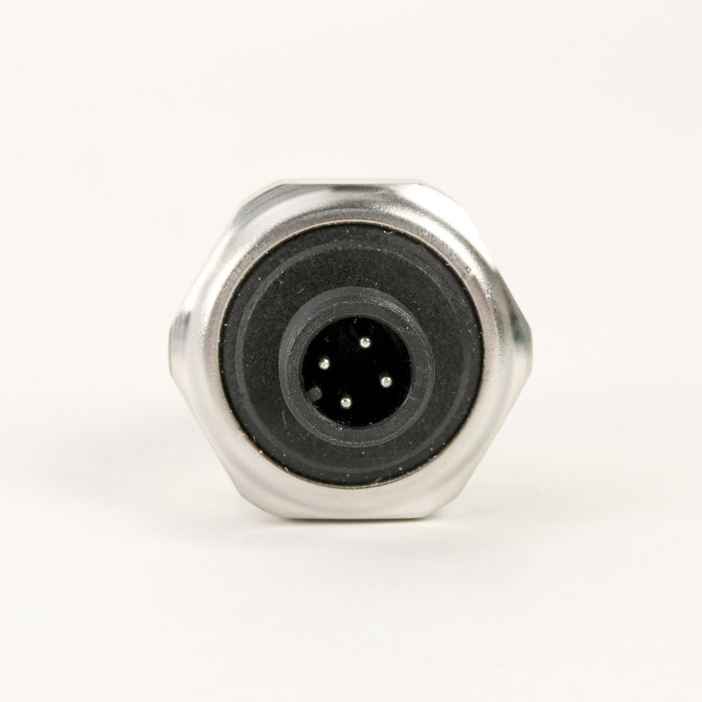 AchieVe pressure transmitter, 0 to 30 psig range, +/- 1% accuracy, stainless steel sensing element, 4-20 mA analog output, 1/4in male NPT process connection, 9-32 VDC operating voltage, 4-pin M12 quick-disconnect.-LPPT25-20-0030H