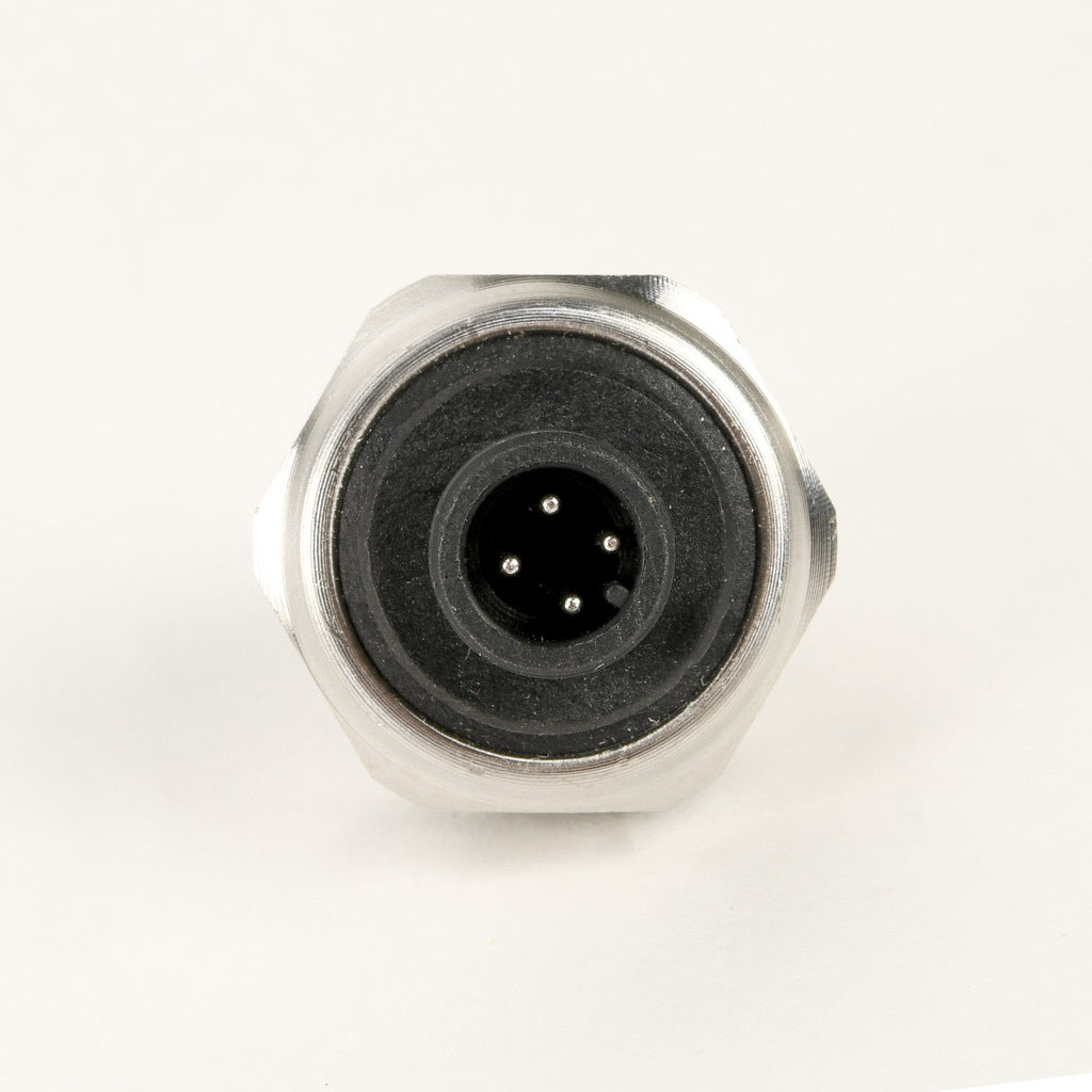 AchieVe pressure transmitter, 0 to 100 psig range, +/- 1% accuracy, stainless steel sensing element, 4-20 mA analog output, 1/4in male NPT process connection, 9-32 VDC operating voltage, 4-pin M12 quick-disconnect.-LPPT25-20-0100H
