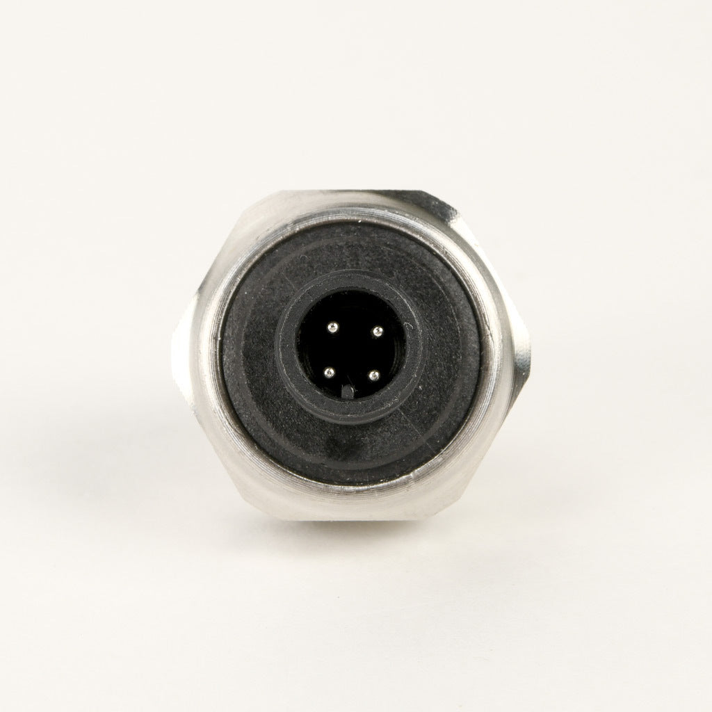 AchieVe pressure transmitter, 0 to 500 psig range, +/- 1% accuracy, stainless steel sensing element, 4-20 mA analog output, 1/4in male NPT process connection, 9-32 VDC operating voltage, 4-pin M12 quick-disconnect.-LPPT25-20-0500H
