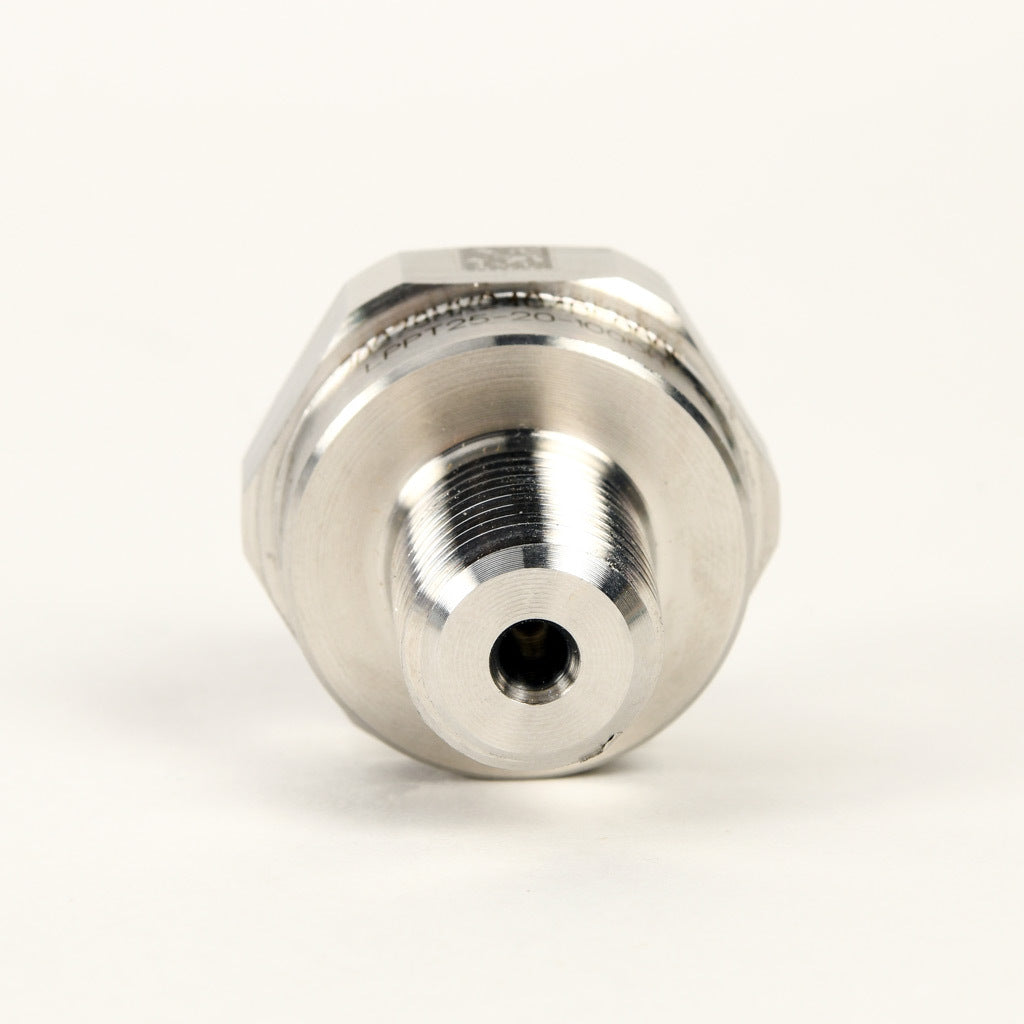 AchieVe pressure transmitter, 0 to 1000 psig range, +/- 1% accuracy, stainless steel sensing element, 4-20 mA analog output, 1/4in male NPT process connection, 9-32 VDC operating voltage, 4-pin M12 quick-disconnect.-LPPT25-20-1000H