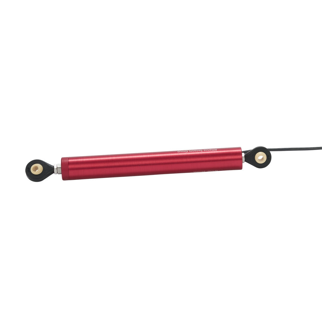 Alliance Sensors inductive linear position sensor, pivoting slide, 75mm stroke, 0-10 VDC output, 19mm diameter x 145.8mm body, rod eyes mount, pigtail, 3.2ft/1m cable length.-LRE19-075R-00-10A