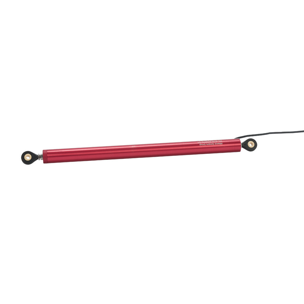 Alliance Sensors inductive linear position sensor, pivoting slide, 200mm stroke, 0-10 VDC output, 19mm diameter x 272.8mm body, rod eyes mount, pigtail, 3.2ft/1m cable length.-LRE19-200R-00-10A