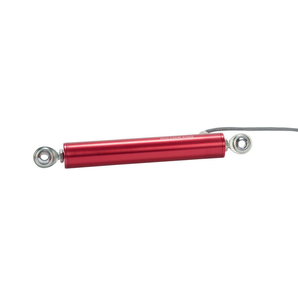 Alliance Sensors inductive linear position sensor, pivoting slide, 75mm stroke, 0-10 VDC output, 27mm diameter x 152.4mm body, rod eyes mount, pigtail, 3.2ft/1m cable length.-LRE27-075R-00-10A