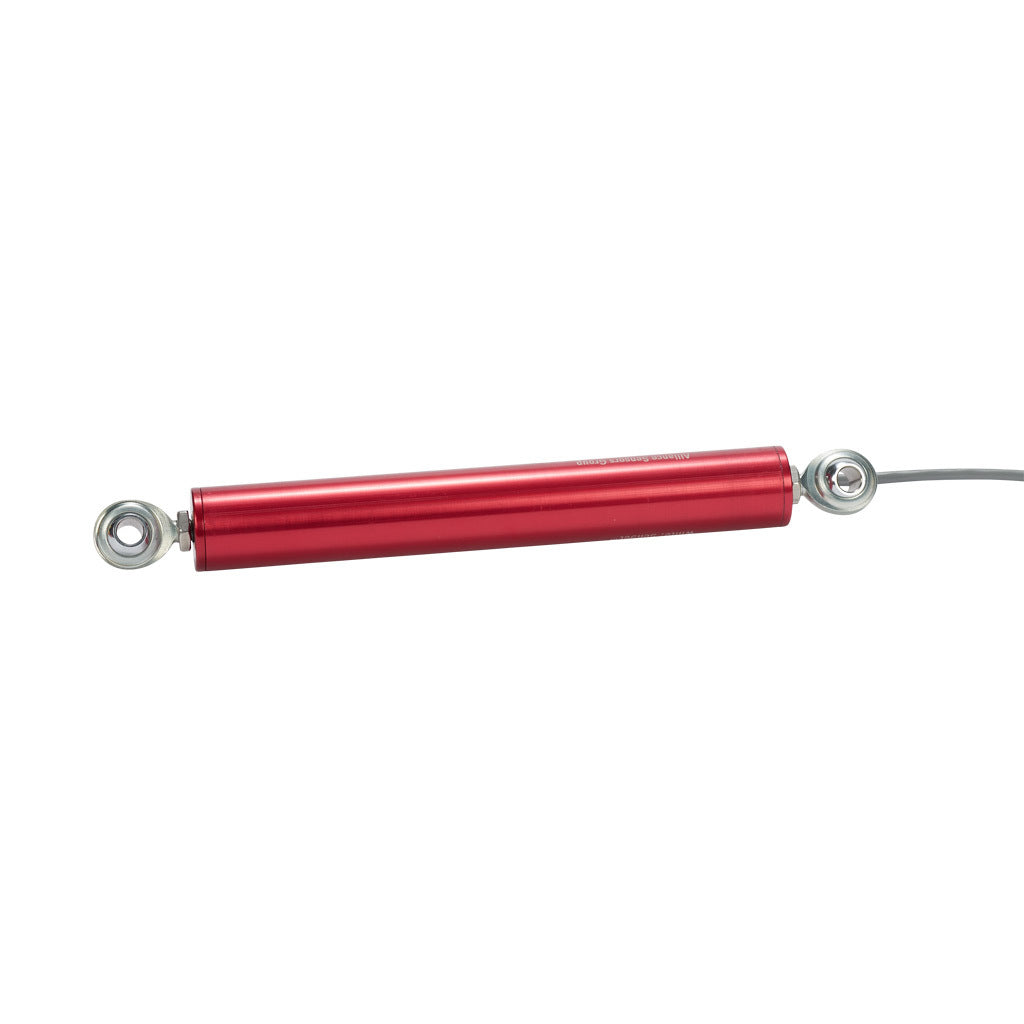 Alliance Sensors inductive linear position sensor, pivoting slide, 100mm stroke, 4-20 mA output, 27mm diameter x 177.8mm body, rod eyes mount, pigtail, 3.2ft/1m cable length.-LRI27-100R-00-20A