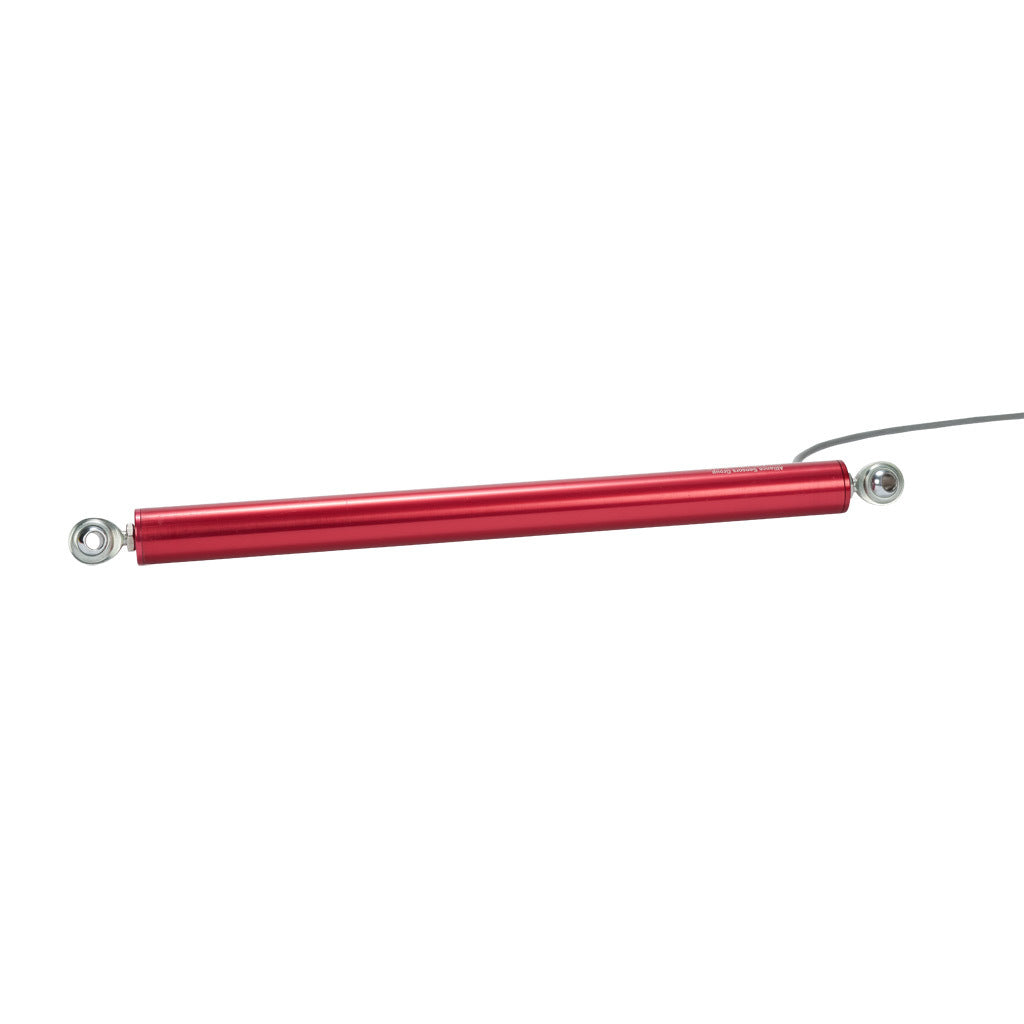 Alliance Sensors inductive linear position sensor, pivoting slide, 250mm stroke, 0-10 VDC output, 27mm diameter x 342.0mm body, rod eyes mount, pigtail, 3.2ft/1m cable length.-LRLE27-250R-00-10A