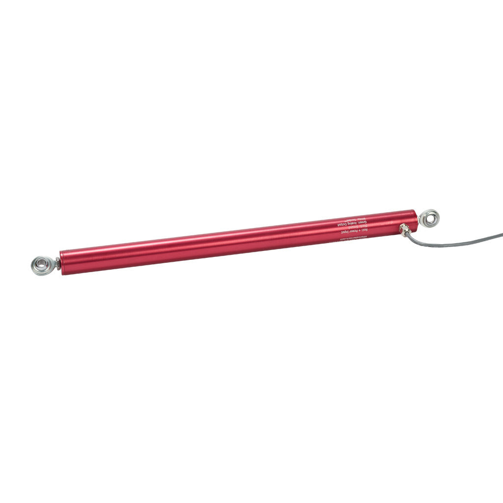 Alliance Sensors inductive linear position sensor, pivoting slide, 300mm stroke, 0-10 VDC output, 27mm diameter x 393.7mm body, rod eyes mount, pigtail, 3.2ft/1m cable length.-LRLE27-300R-00-10A