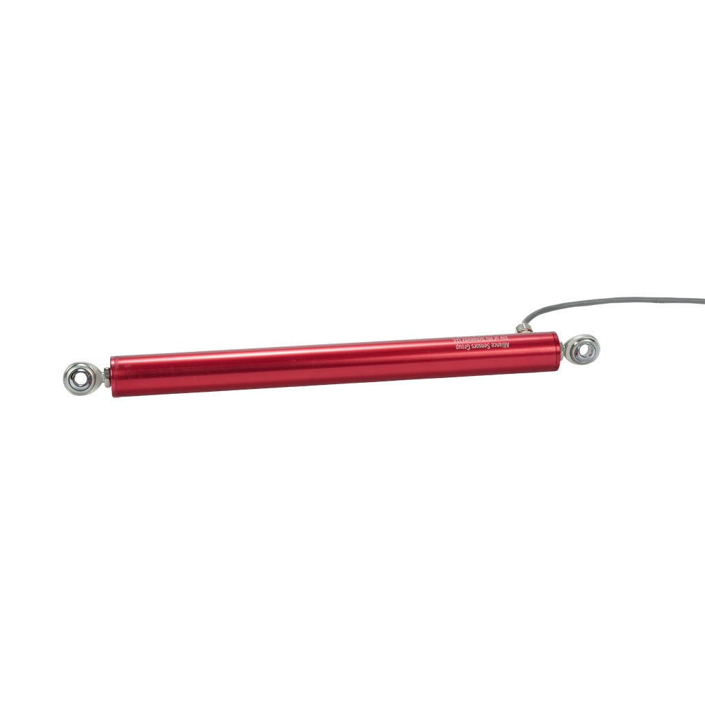 Alliance Sensors inductive linear position sensor, pivoting slide, 200mm stroke, 4-20 mA output, 27mm diameter x 292.1mm body, rod eyes mount, pigtail, 3.2ft/1m cable length.-LRLI27-200R-00-20A