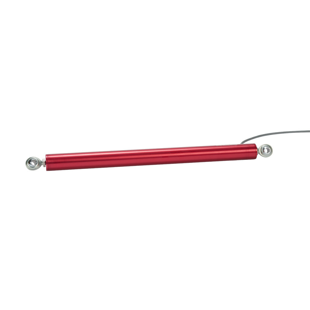 Alliance Sensors inductive linear position sensor, pivoting slide, 250mm stroke, 4-20 mA output, 27mm diameter x 342.0mm body, rod eyes mount, pigtail, 3.2ft/1m cable length.-LRLI27-250R-00-20A