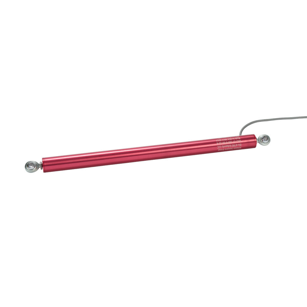 Alliance Sensors inductive linear position sensor, pivoting slide, 300mm stroke, 4-20 mA output, 27mm diameter x 393.7mm body, rod eyes mount, pigtail, 3.2ft/1m cable length.-LRLI27-300R-00-20A