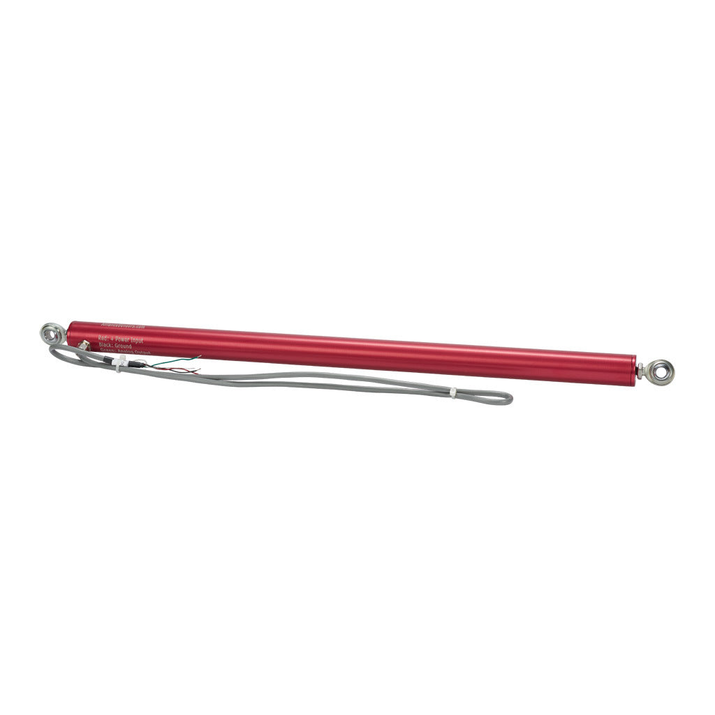 Alliance Sensors inductive linear position sensor, pivoting slide, 400mm stroke, 4-20 mA output, 27mm diameter x 495.3mm body, rod eyes mount, pigtail, 3.2ft/1m cable length.-LRLI27-400R-00-20A