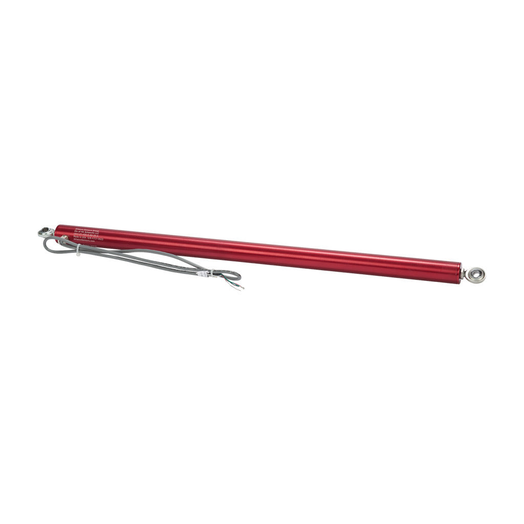 Alliance Sensors inductive linear position sensor, pivoting slide, 450mm stroke, 4-20 mA output, 27mm diameter x 546.1mm body, rod eyes mount, pigtail, 3.2ft/1m cable length.-LRLI27-450R-00-20A