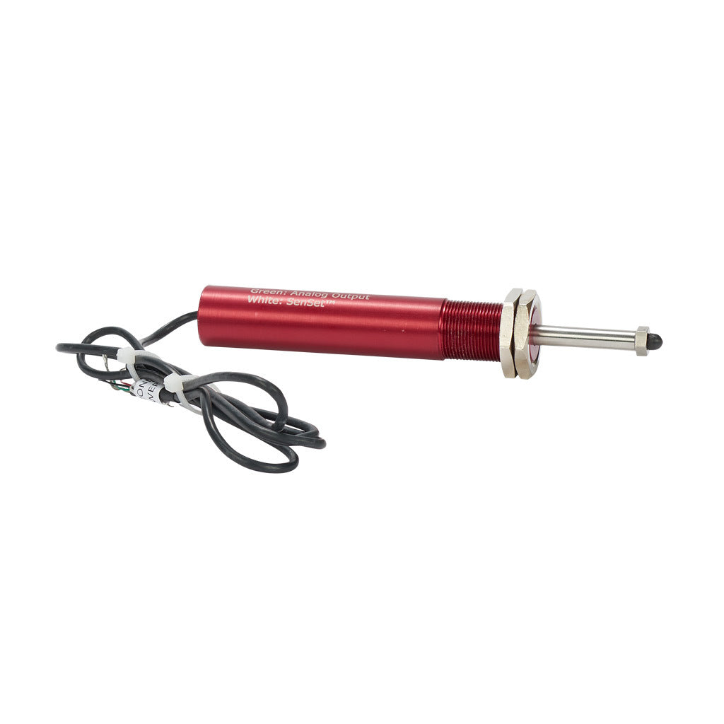 Alliance Sensors inductive linear position sensor, spring loaded slide, 25mm stroke, 0-10 VDC output, 19mm diameter x 101.6mm body, M18 x 1 mount, pigtail, 3.2ft/1m cable length.-LRSE18-025A-00-10A