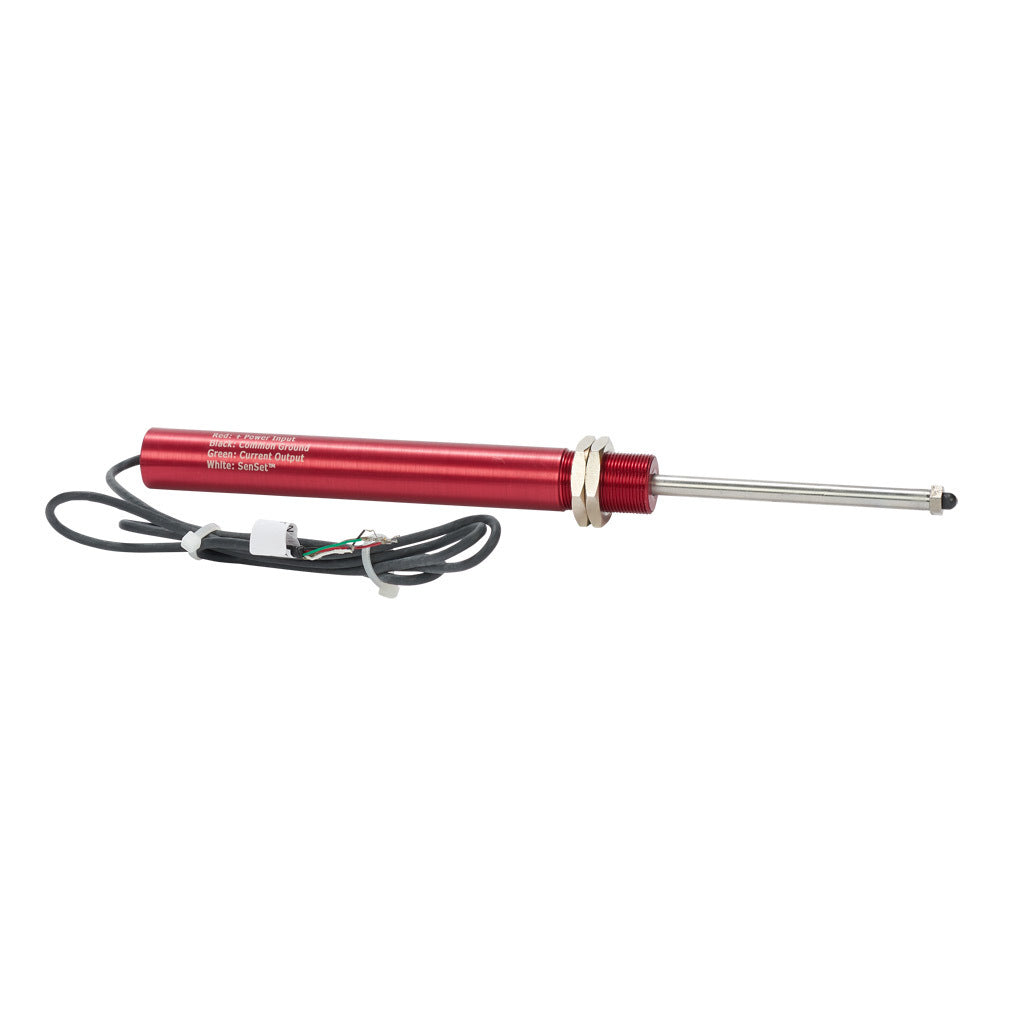 Alliance Sensors inductive linear position sensor, spring loaded slide, 75mm stroke, 4-20 mA output, 19mm diameter x 166.5mm body, M18 x 1 mount, pigtail, 3.2ft/1m cable length.-LRSI18-075A-00-20A