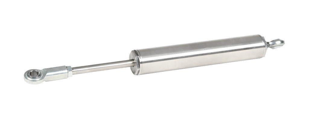 Alliance Sensors inductive linear position sensor, pivoting slide, 100mm stroke, 12.5mm shaft diameter, 0-10 VDC output, 45mm diameter x 250.9mm body, rod eyes mount, 5-pin M12 quick-disconnect.-LVE45-100R-01-10S