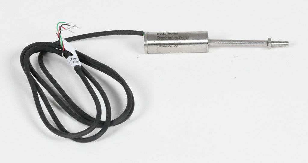 Alliance Sensors inductive linear position sensor, fixed slide, 25mm stroke, 4mm shaft diameter, 0-10 VDC output, 12.7mm diameter x 35.8mm body, M4 x 0.7 mount, pigtail, 3.2ft/1m cable length.-LZE13-025A-00-10S
