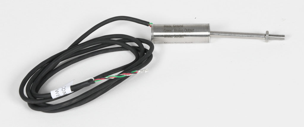 Alliance Sensors inductive linear position sensor, fixed slide, 12.7mm stroke, 4mm shaft diameter, 0-10 VDC output, 12.7mm diameter x 35.8mm body, M4 x 0.7 mount, pigtail, 3.2ft/1m cable length.-LZE13-12.7A-00-10S