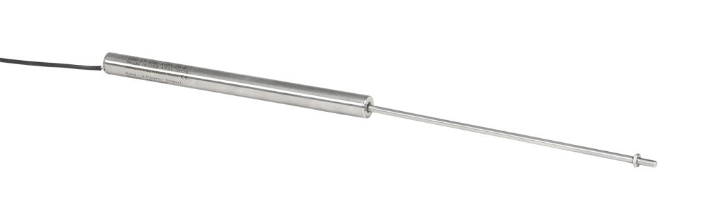 Alliance Sensors inductive linear position sensor, fixed slide, 150mm stroke, 4mm shaft diameter, 0-10 VDC output, 12.7mm diameter x 165.1mm body, M4 x 0.7 mount, pigtail, 3.2ft/1m cable length.-LZE13-150A-00-10S