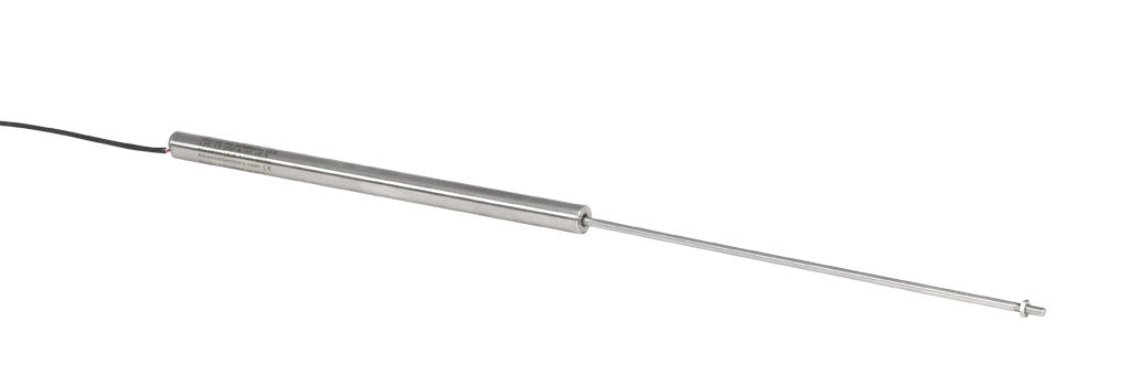 Alliance Sensors inductive linear position sensor, fixed slide, 200mm stroke, 4mm shaft diameter, 0-10 VDC output, 12.7mm diameter x 215.9mm body, M4 x 0.7 mount, pigtail, 3.2ft/1m cable length.-LZE13-200A-00-10S