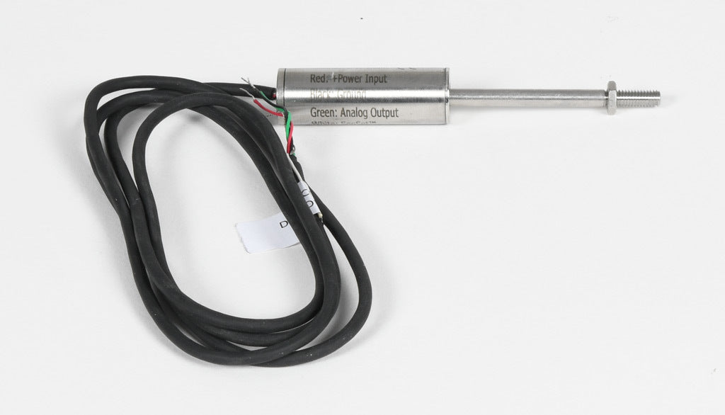 Alliance Sensors inductive linear position sensor, fixed slide, 2.5mm stroke, 4mm shaft diameter, 0-10 VDC output, 12.7mm diameter x 35.8mm body, M4 x 0.7 mount, pigtail, 3.2ft/1m cable length.-LZE13-2.5A-00-10S