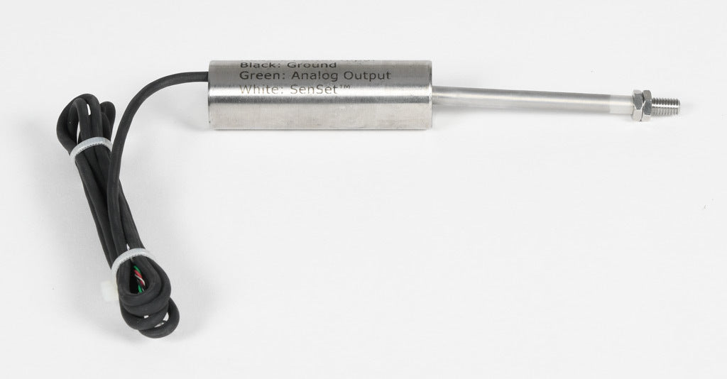 Alliance Sensors inductive linear position sensor, fixed slide, 50mm stroke, 5.2mm shaft diameter, 0-10 VDC output, 19mm diameter x 60.5mm body, M5 x 0.8 mount, pigtail, 3.2ft/1m cable length.-LZE19-050A-00-10S