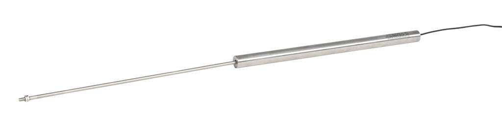 Alliance Sensors inductive linear position sensor, fixed slide, 300mm stroke, 5.2mm shaft diameter, 0-10 VDC output, 19mm diameter x 317.5mm body, M5 x 0.8 mount, pigtail, 3.2ft/1m cable length.-LZE19-300A-00-10S