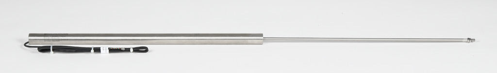 Alliance Sensors inductive linear position sensor, fixed slide, 375mm stroke, 5.2mm shaft diameter, 0-10 VDC output, 19mm diameter x 400mm body, M5 x 0.8 mount, pigtail, 3.2ft/1m cable length.-LZE19-375A-00-10S