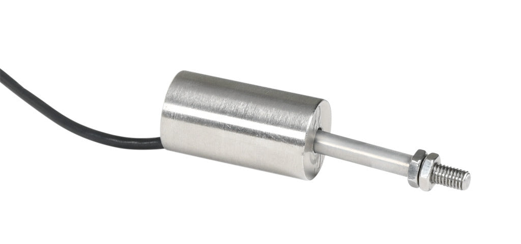 Alliance Sensors inductive linear position sensor, fixed slide, 12.7mm stroke, 5.2mm shaft diameter, 4-20 mA output, 19mm diameter x 35mm body, M5 x 0.8 mount, pigtail, 3.2ft/1m cable length.-LZI19-12.7A-00-20S
