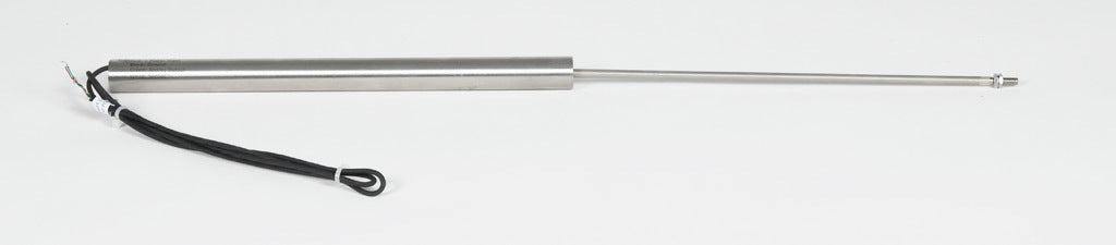 Alliance Sensors inductive linear position sensor, fixed slide, 250mm stroke, 5.2mm shaft diameter, 4-20 mA output, 19mm diameter x 266.7mm body, M5 x 0.8 mount, pigtail, 3.2ft/1m cable length.-LZI19-250A-00-20S