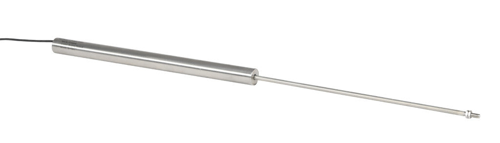Alliance Sensors inductive linear position sensor, fixed slide, 250mm stroke, 5.2mm shaft diameter, 4-20 mA output, 19mm diameter x 266.7mm body, M5 x 0.8 mount, pigtail, 3.2ft/1m cable length.-LZI19-250A-00-20S