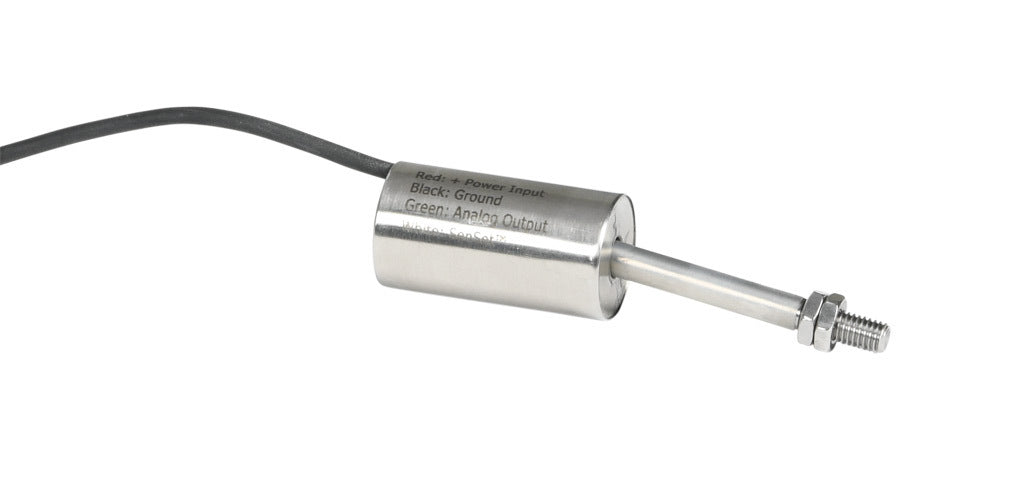 Alliance Sensors inductive linear position sensor, fixed slide, 2.5mm stroke, 5.2mm shaft diameter, 4-20 mA output, 19mm diameter x 35mm body, M5 x 0.8 mount, pigtail, 3.2ft/1m cable length.-LZI19-2.5A-00-20S