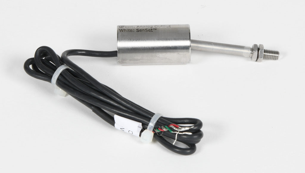 Alliance Sensors inductive linear position sensor, fixed slide, 6.4mm stroke, 5.2mm shaft diameter, 4-20 mA output, 19mm diameter x 35mm body, M5 x 0.8 mount, pigtail, 3.2ft/1m cable length.-LZI19-6.4A-00-20S