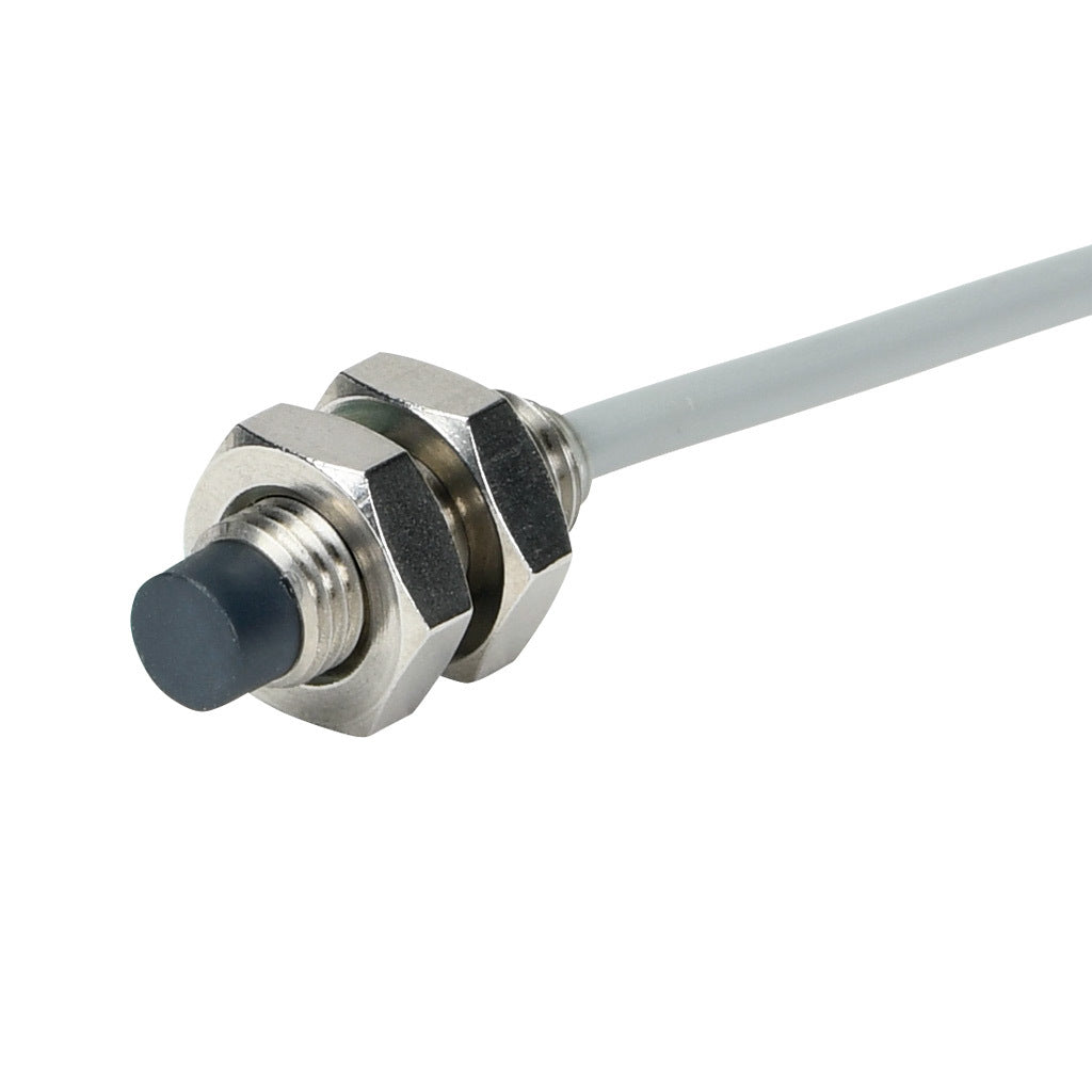AchieVe inductive proximity sensor, tubular, 8mm diameter x 22mm body, 304 stainless steel housing, PNP, N.O. output, 2.5mm sensing distance, non-flush, 4.5 kHz switching frequency, IP67, pigtail.-PAE-AP-2A