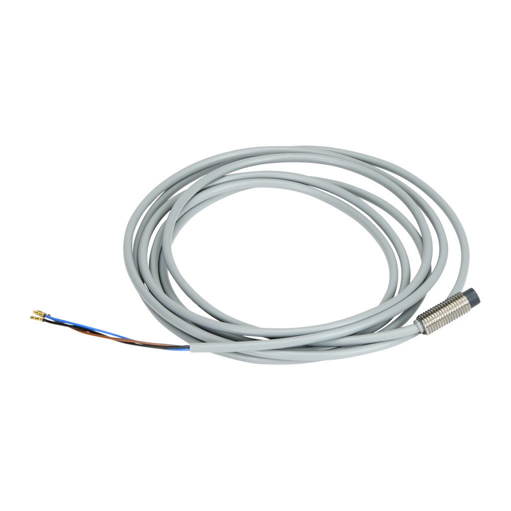 AchieVe inductive proximity sensor, tubular, 8mm diameter x 22mm body, 304 stainless steel housing, PNP, N.O. output, 2.5mm sensing distance, non-flush, 4.5 kHz switching frequency, IP67, pigtail.-PAE-AP-2A