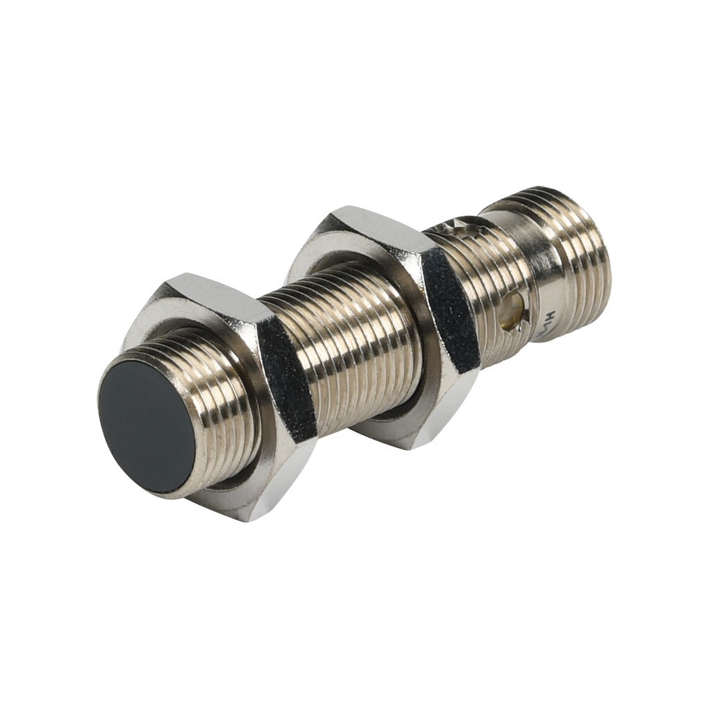 AchieVe inductive proximity sensor, tubular, 12mm diameter x 45mm body, nickel-plated brass housing, NPN, N.O. output, 2mm sensing distance, flush, 3 kHz switching frequency, IP67, 4-pin M12 quick-disconnect.-PAM-AN-1H