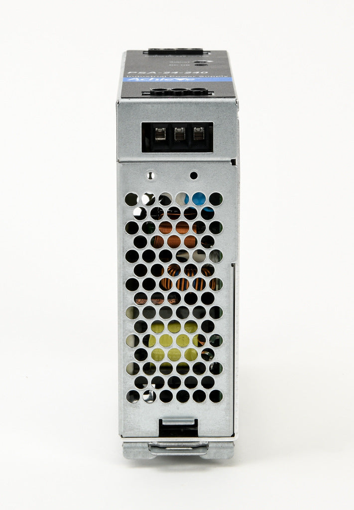 AchieVe PSA series switching power supply, 24 VDC @ 10A/240W, 120/240 VAC nominal input, 1-phase, enclosed, aluminum housing, 35mm DIN rail mount, screw terminals.-PSA-24-240