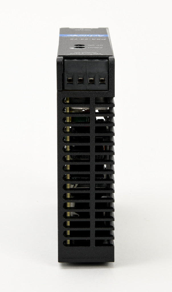AchieVe PSA series switching power supply, 24 VDC @ 3.125A/75W, 120/240 VAC nominal input, 1-phase, enclosed, plastic housing, 35mm DIN rail mount, screw terminals.-PSA-24-75
