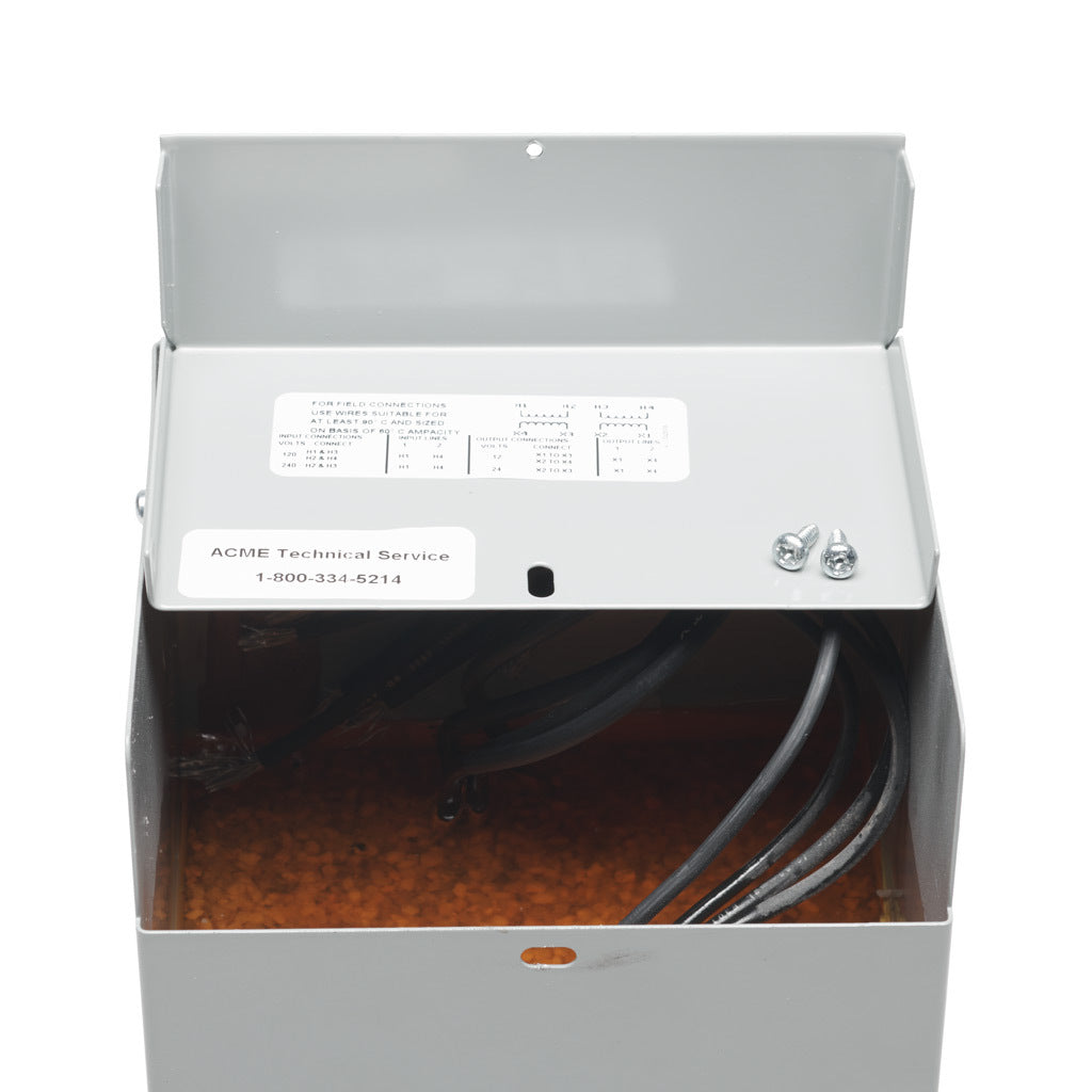 ACME buck-boost transformer, encapsulated core, 1.5 kVA, 1-phase, 120/240 VAC, 12/24 VAC secondary, 60 Hz, NEMA 3R, wall mount.-T111684