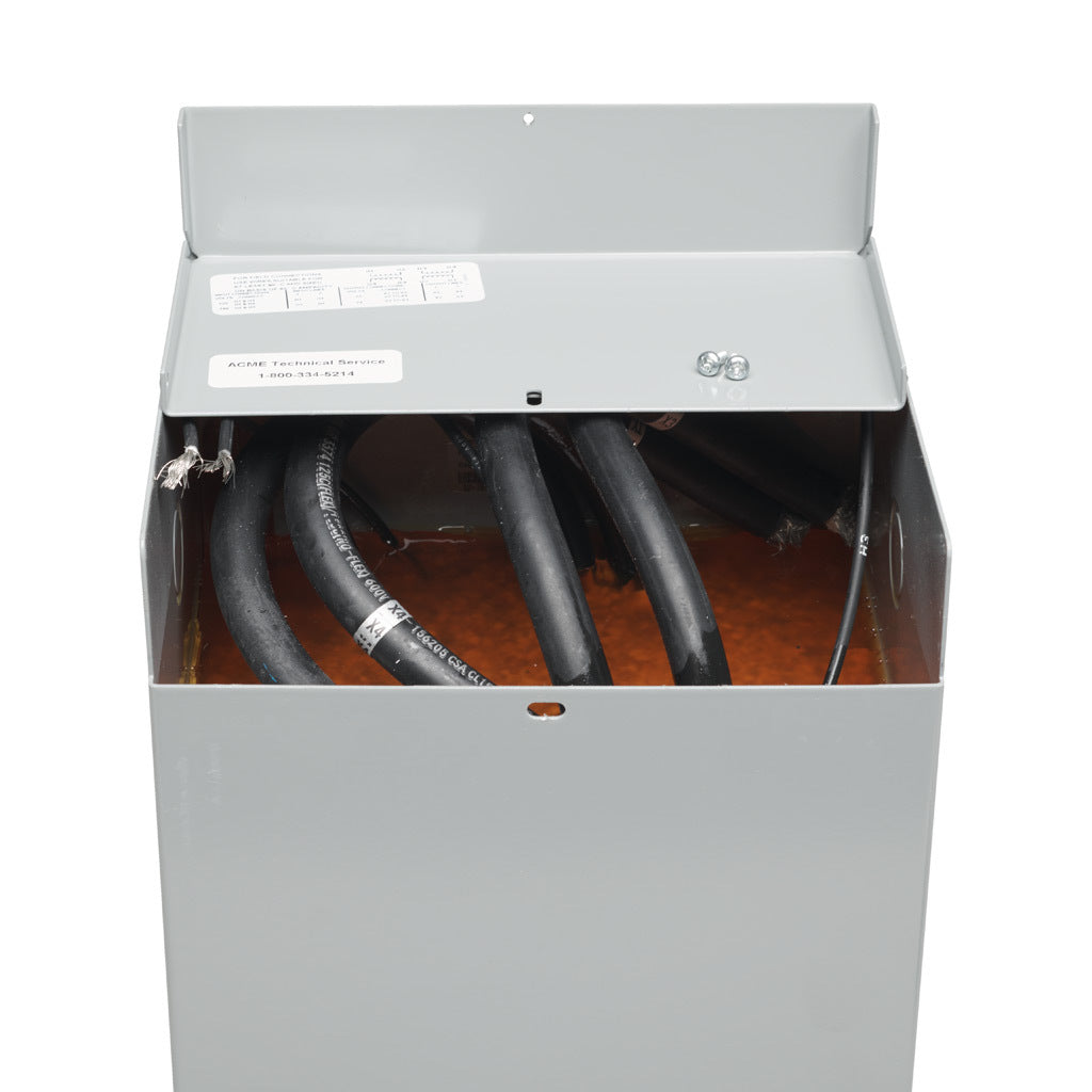ACME buck-boost transformer, encapsulated core, 5 kVA, 1-phase, 120/240 VAC, 12/24 VAC secondary, 60 Hz, NEMA 3R, wall mount.-T111687