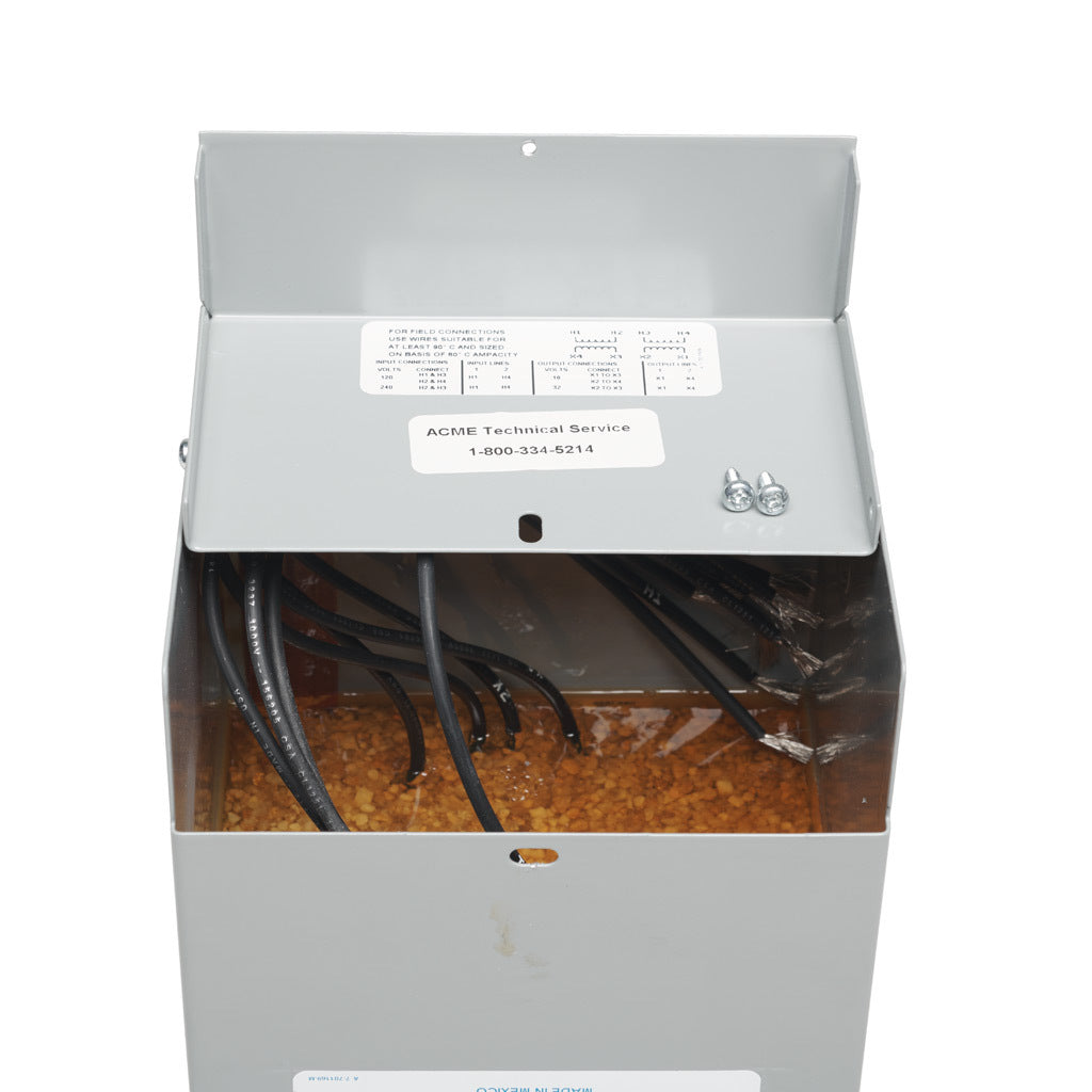ACME buck-boost transformer, encapsulated core, 1 kVA, 1-phase, 120/240 VAC, 16/32 VAC secondary, 60 Hz, NEMA 3R, wall mount.-T113073