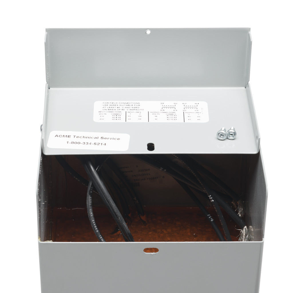 ACME buck-boost transformer, encapsulated core, 2 kVA, 1-phase, 120/240 VAC, 16/32 VAC secondary, 60 Hz, NEMA 3R, wall mount.-T113075