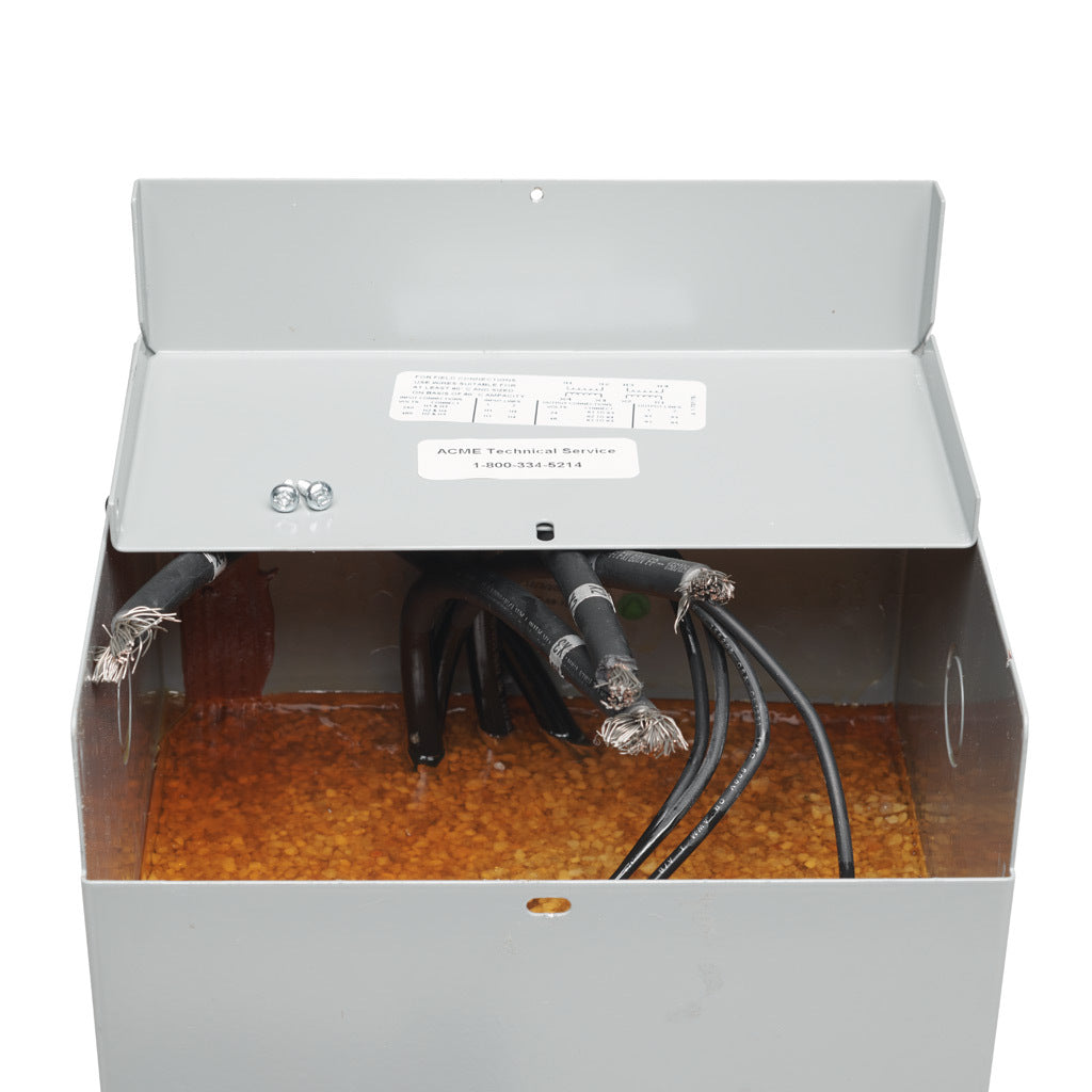 ACME buck-boost transformer, encapsulated core, 5 kVA, 1-phase, 240/480 VAC, 24/48 VAC secondary, 60 Hz, NEMA 3R, wall mount.-T137924