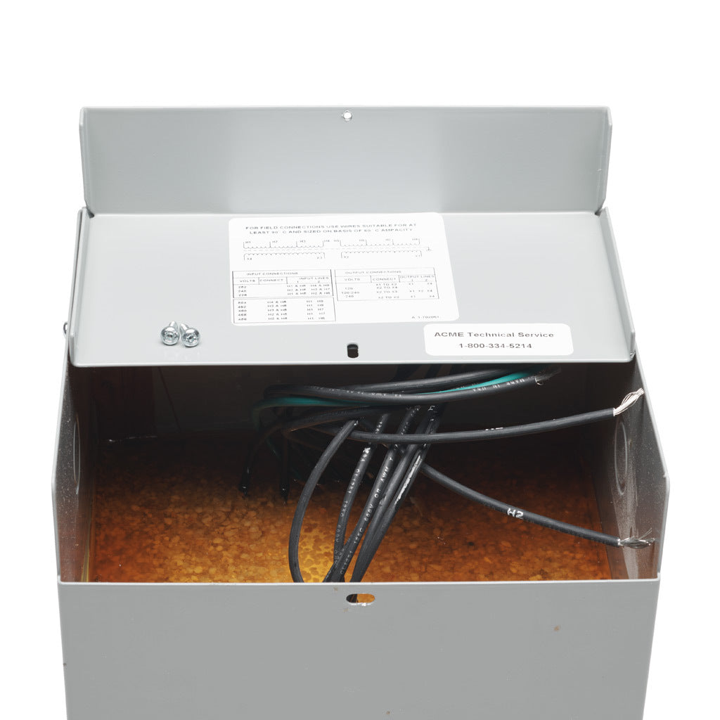 ACME general purpose transformer, encapsulated core, 3 kVA, 1-phase, 240/480 VAC, 120/240 VAC secondary, 60 Hz, electrostatic shield, NEMA 3R, wall mount.-T2530134S