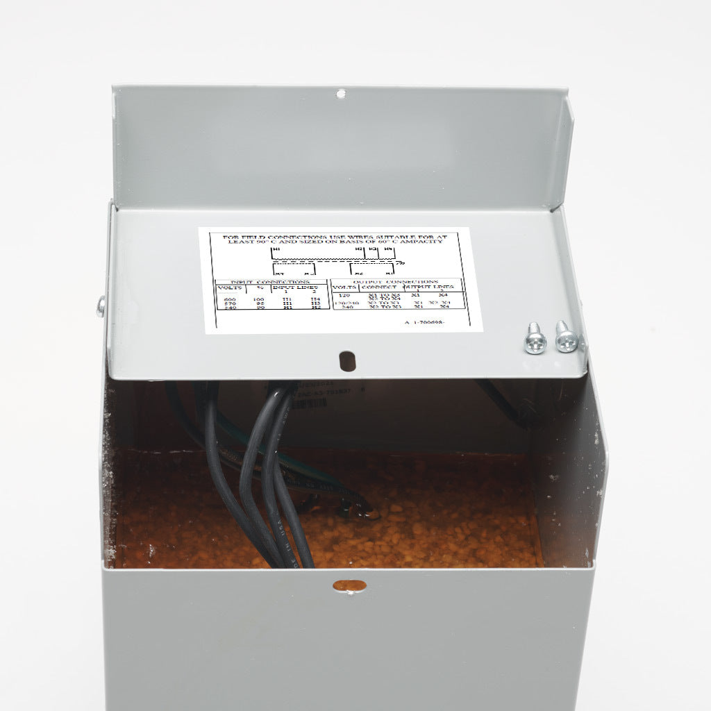 ACME general purpose transformer, encapsulated core, 5 kVA, 1-phase, 600 VAC, 120/240 VAC secondary, 60 Hz, electrostatic shield, NEMA 3R, wall mount.-T2531141S