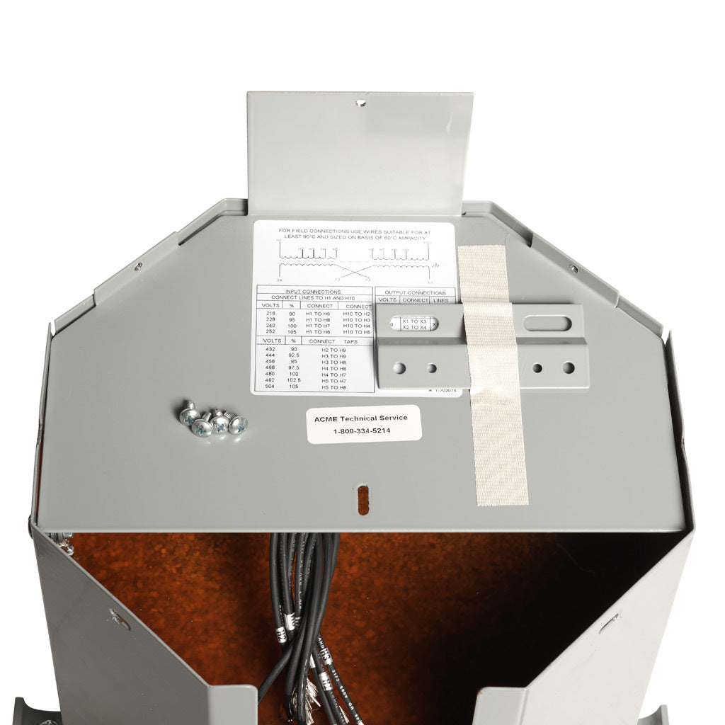 ACME general purpose transformer, encapsulated core, 10 kVA, 1-phase, 240/480 VAC, 120/240 VAC secondary, 60 Hz, electrostatic shield, NEMA 3R, wall mount.-T2535163S