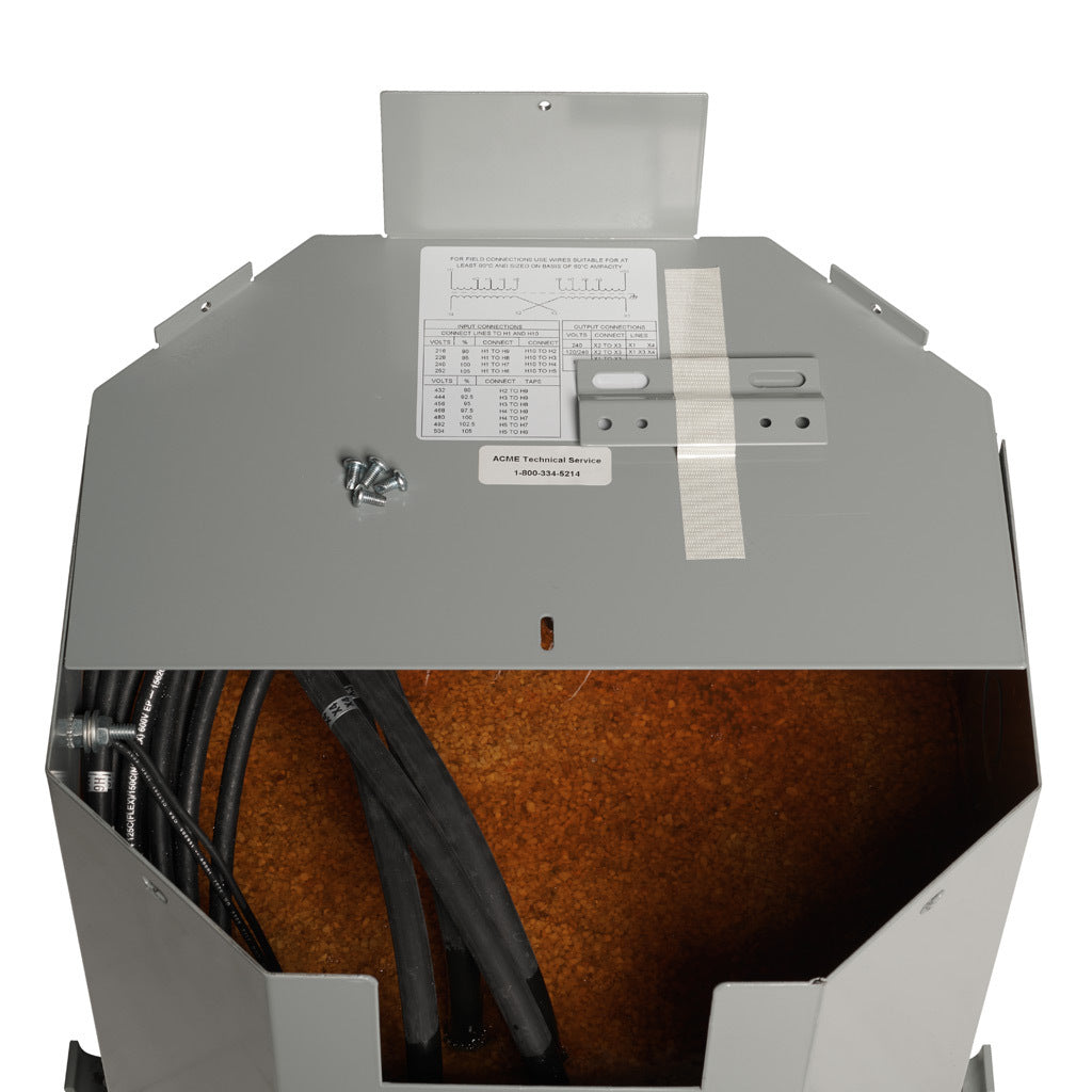 ACME general purpose transformer, encapsulated core, 25 kVA, 1-phase, 240/480 VAC, 120/240 VAC secondary, 60 Hz, electrostatic shield, NEMA 3R, wall mount.-T2535183S