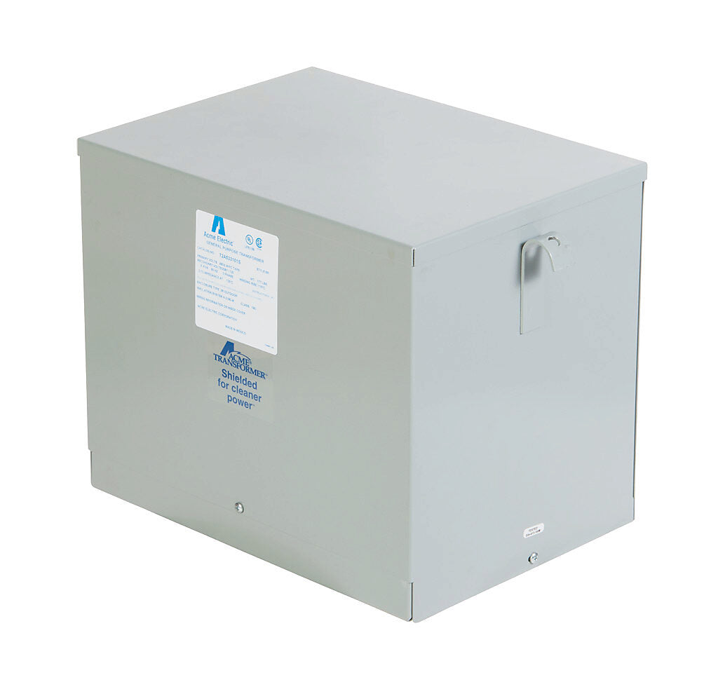 ACME general purpose transformer, encapsulated core, 9 kVA, 3-phase, 480 VAC Delta, 208Y/120 VAC secondary, 60 Hz, electrostatic shield, NEMA 3R, wall mount.-T2A533101S