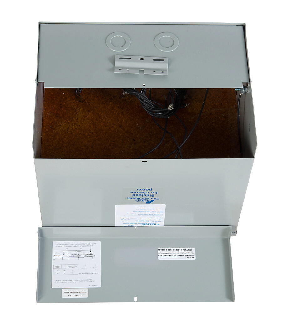 ACME general purpose transformer, encapsulated core, 9 kVA, 3-phase, 600 VAC Delta, 480Y/277 VAC secondary, 60 Hz, electrostatic shield, NEMA 3R, wall mount.-T2A795181S