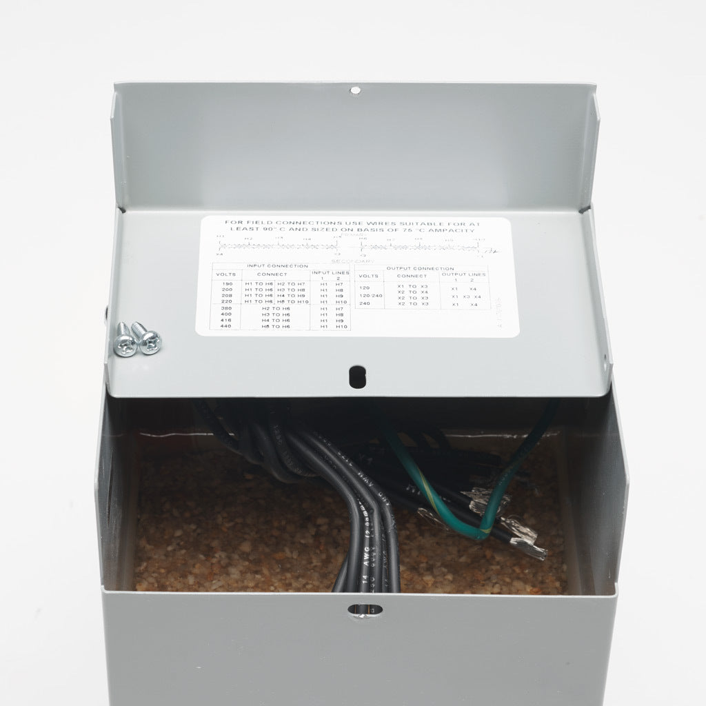 ACME general purpose transformer, encapsulated core, 1 kVA, 1-phase, 190-440 VAC selectable, 120/240 VAC secondary, 50/60 Hz, electrostatic shield, NEMA 3R, wall mount.-TF217437S